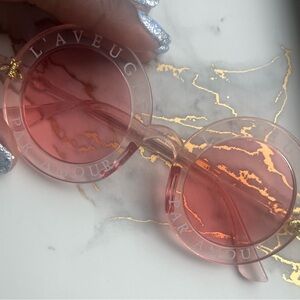 Girls Chic Pink Round Sunglasses